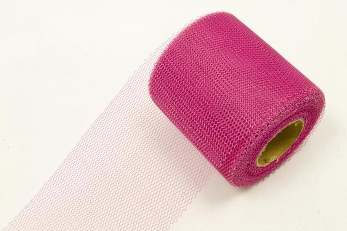 HOBI - Fuchsia roze rol tule - Decoratie > Linten en tulle